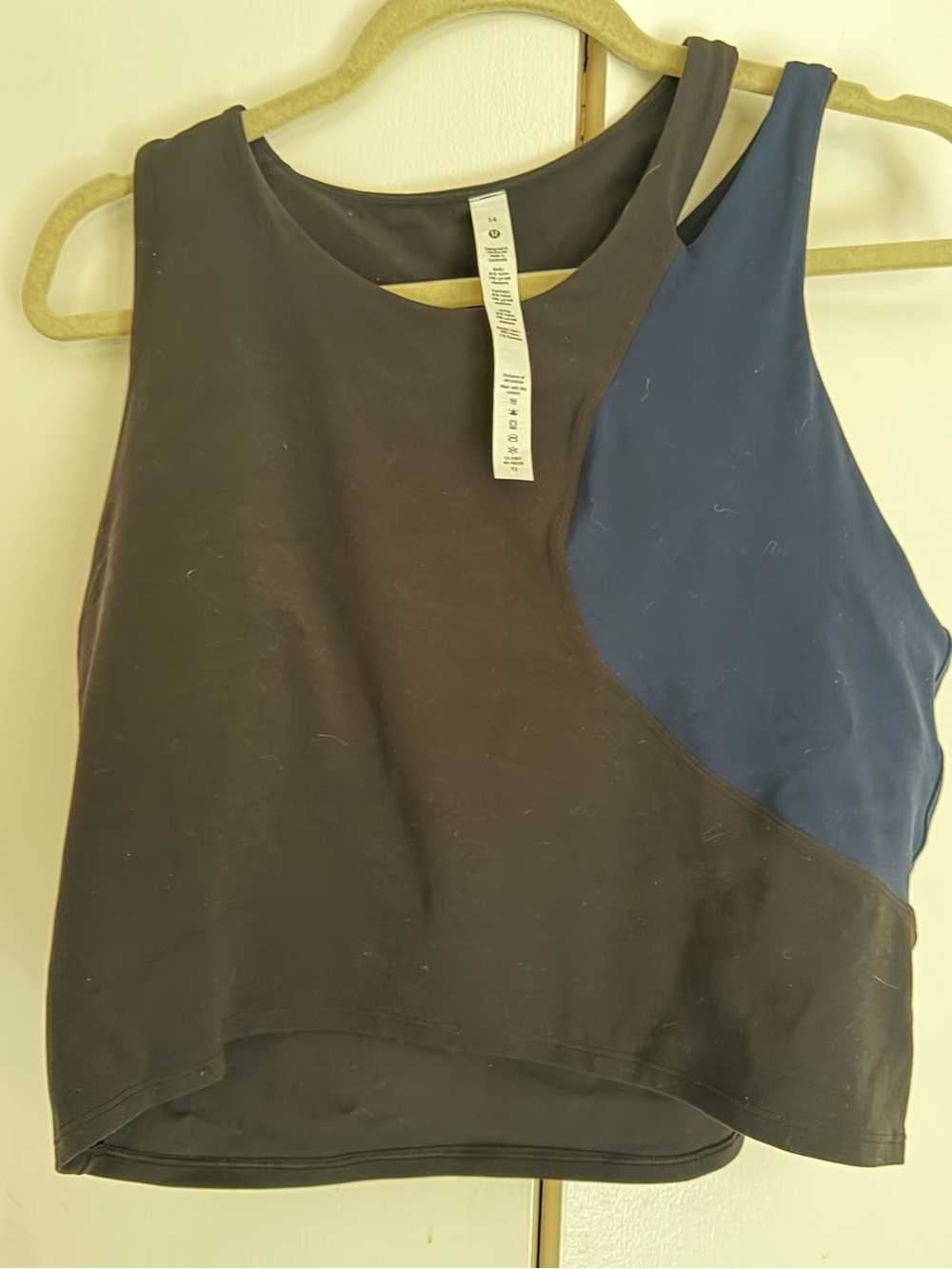 lululemon athletica Black Tank with Navy Side Panel